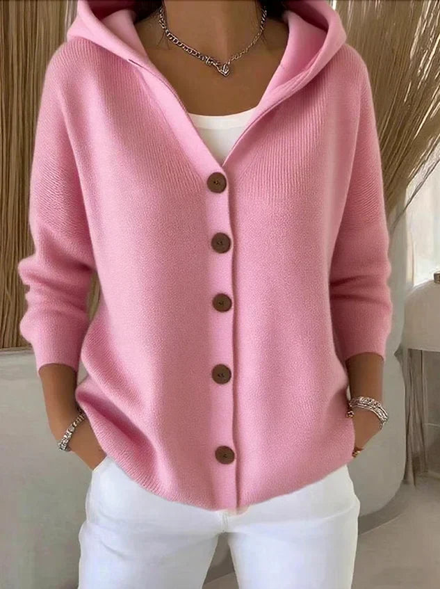 Felicia | Trendy kašmírová pletená bunda s kapucí