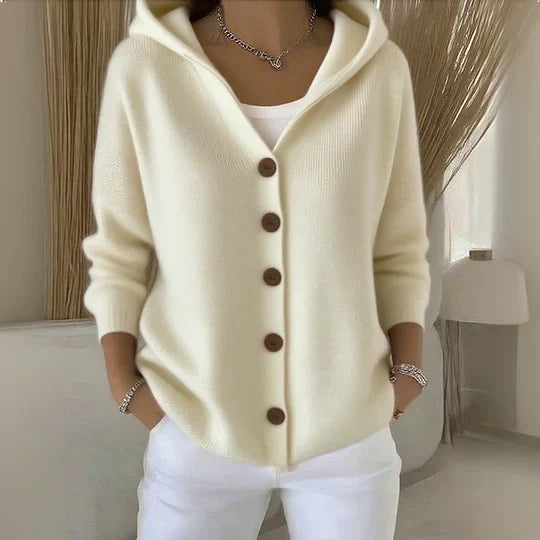 Felicia | Trendy kašmírová pletená bunda s kapucí